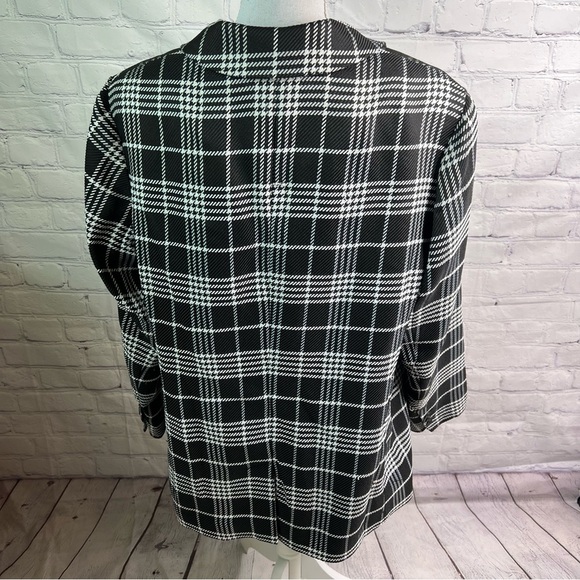 RACHEL ROY Collection Plaid Blazer Jacket Black White 1X - Picture 4 of 9